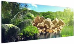 Mivali Tablou cu lac în jungla din Seychelles, dintr-o bucată 145x58 cm (V020651V14558)