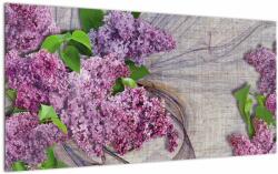 Mivali Tablou pe sticlă - Flori de liliac, dintr-o bucată 100x50 cm pe sticlă (V022447V10050GD)