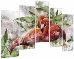 Mivali Tablou - Flamingo, din cinci bucăți 125x90 cm (V024088V12590)
