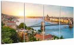 Mivali Tablou cu orașul Budapesta și râu, din patru bucăți 160x80 cm (V020712V16080)