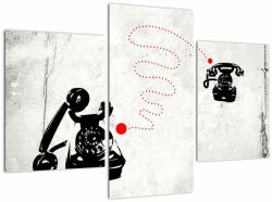 Mivali Tablou - Desen de telefon în stilul lui Banksy, din trei bucăți 90x60 cm (V023466V90603PCS)