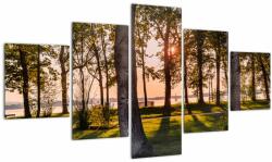 Mivali Tablou cu pomi lângă lac, din cinci bucăți 125x70 cm (V020839V12570)