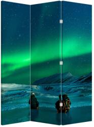 Mivali Paravan - Oameni la Aurora borealis, din 3 bucăți, 126x170 cm (P021209P135180)