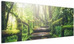 Mivali Tablou - trepte din lemn în pădure, dintr-o bucată 145x58 cm (V020593V14558)
