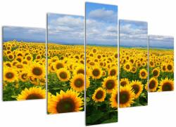 Mivali Tablou cu lan de floarea soarelui, din cinci bucăți 150x105 cm (V020946V150105)