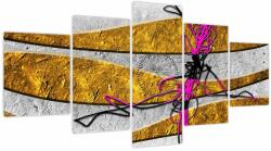 Mivali Tablou cu abstracție (cu ceas), din cinci bucăți 150x80 cm cu ceas (V022080V15080C)