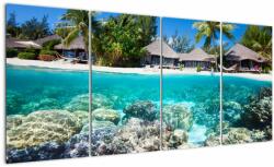 Mivali Tablou cu plaja pe insulă tropicală, din patru bucăți 160x80 cm (V021187V16080)