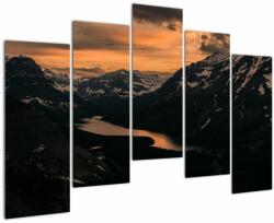 Mivali Tablou - Lac între munți, din cinci bucăți 125x90 cm (V022684V12590)