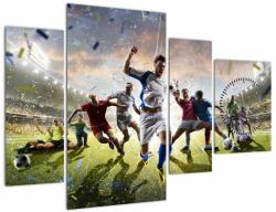 Mivali Tablou - Fotbal (cu ceas), din patru bucăți 110x75 cm cu ceas (V023182V11075C)