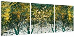 Mivali Tablou - Căprioare în pădurea verde, din trei bucăți 90x30 cm (V022895V9030)