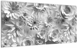 Mivali Tablou pe sticlă - Flori albe, dintr-o bucată 100x50 cm pe sticlă (V022898V10050GD)