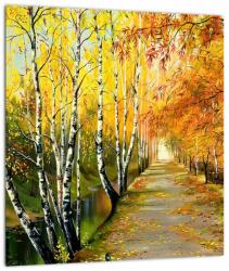 Mivali Tablou - Alee romantică de-a lungul apei, pictură în ulei, dintr-o bucată 30x30 cm (V023240V3030)