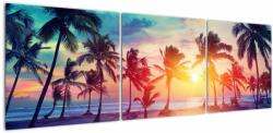 Mivali Tablou - Apus de soare tropical, din trei bucăți 150x50 cm (V022813V15050)