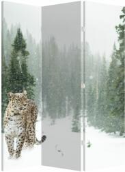 Mivali Paravan - Leopard în zăpadă, din 3 bucăți, 126x170 cm (P020880P135180)