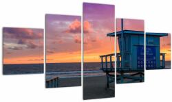 Mivali Tablou de pe plaja Santa Monica, din cinci bucăți 125x70 cm (V021533V12570)