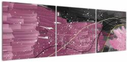 Mivali Tablou - Abstracție roz-roșu, din trei bucăți 150x50 cm (V023490V15050)
