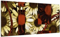 Mivali Tablou pe sticlă cu flori, dintr-o bucată 100x50 cm pe sticlă (V022270V10050GD)