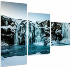 Mivali Tablou cu cascade înghețate (cu ceas), din trei bucăți 90x70 cm cu ceas (V020230V9070C)
