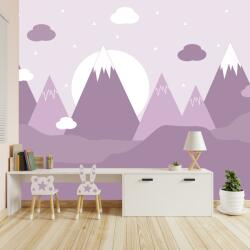 Mivali Fototapet - Crestele munților, roz, vlies, 441x306 cm (T100215TQ9)