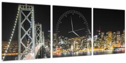 Mivali Tablou cu podul Brooklin și New York (cu ceas), din trei bucăți 90x30 cm cu ceas (V020911V9030C)
