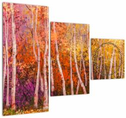 Mivali Tablou - Pădurea colorată (cu ceas), din trei bucăți 90x70 cm cu ceas (V023176V9070C)