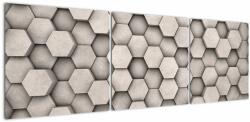 Mivali Tablou - Hexagoane design beton, din trei bucăți 150x50 cm (V023125V15050)