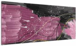 Mivali Tablou - Abstracție roz-roșu, dintr-o bucată 100x40 cm (V023490V10040)
