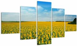 Mivali Tablou - câmp cu floarea soarelui, din cinci bucăți 125x70 cm (V020250V12570)