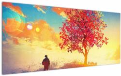 Mivali Tablou - casa în deal, dintr-o bucată 120x50 cm (V022346V12050)