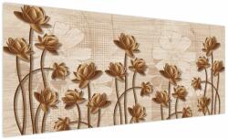 Mivali Tablou cu abstracția florilor - maro, dintr-o bucată 250x125 cm (V021309V250125)