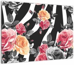 Mivali Tablou pe sticlă cu trandafiri înfloriți, dintr-o bucată 70x50 cm pe sticlă (V022024V7050GD)
