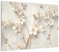Mivali Tablou pe sticlă - floare aurie - abstractă, dintr-o bucată 70x50 cm pe sticlă (V021300V7050GD)