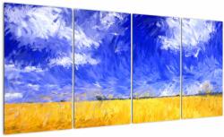 Mivali Tablou - Pictură în ulei, câmp auriu, din patru bucăți 160x80 cm (V022828V16080)