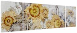 Mivali Tablou - Floarea-soarelui pe perete, din trei bucăți 170x50 cm (V024009V17050)