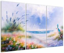 Mivali Tablou - Plaja romantică, pictură în ulei, din trei bucăți 120x80 cm (V023170V120803PCS)