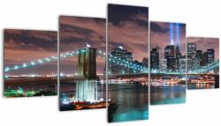 Mivali Tablou - New York, Manhattan, din cinci bucăți 150x80 cm (V022750V150805PCS)