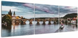 Mivali Tablou cu podul lui Carol, din trei bucăți 150x50 cm (V021006V15050)