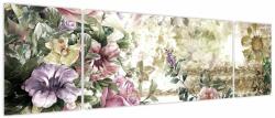 Mivali Tablou - Flori de design, din trei bucăți 170x50 cm (V023895V17050)