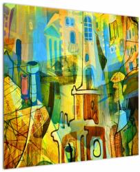 Mivali Tablou - Arhitectură, abstractizare cubistă, dintr-o bucată 70x70 cm (V023269V7070)