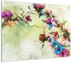 Mivali Tablou pe sticlă - Pictua cu flori, dintr-o bucată 70x50 cm pe sticlă (V022120V7050GD)