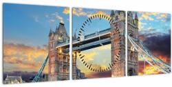 Mivali Tablou - Tower Bridge, Londra, Anglia (cu ceas), din trei bucăți 90x30 cm cu ceas (V023454V9030C)