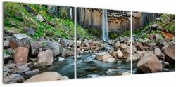 Mivali Tablou - Cascada Svartifoss, Islanda, din trei bucăți 120x40 cm (V022508V12040)