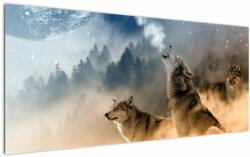 Mivali Tablou - lupii urlând la lună, dintr-o bucată 120x50 cm (V020509V12050)