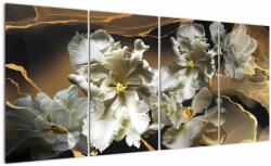 Mivali Tablou - Flori de orhidee pe fundal de marmură, din patru bucăți 160x80 cm (V022774V16080)