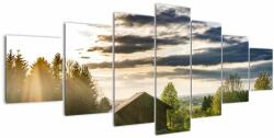 Mivali Tablou cu cabana pe luncă, din șapte bucăți 210x100 cm (V020547V210100)