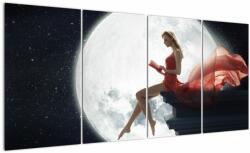 Mivali Tablou - Femeia sub clar de lună, din patru bucăți 160x80 cm (V023457V16080)