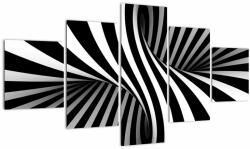 Mivali Tablou abstract cu dungi de zebră, din cinci bucăți 125x70 cm (V021960V12570)