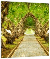 Mivali Tablou pe sticlă - Tunel viu din plumeria, dintr-o bucată 30x30 cm pe sticlă (V023164V3030GD)