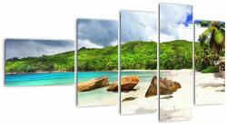 Mivali Tablou - Seychelles, plaja Takamaka, din cinci bucăți 110x60 cm (V022755V11060)