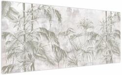 Mivali Tablou - Plante tropicale pe perete gri, dintr-o bucată 200x100 cm (V022878V200100)